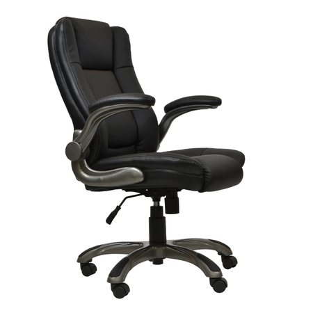 Medium Back Executive Office Chair With Flip Up Arms Black Americas   1 Thumb450 